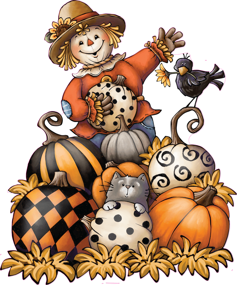 Scarecrow on Pumpkin Fall Decor