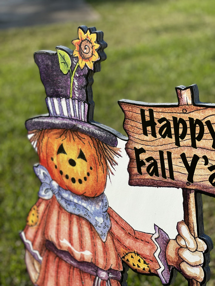 Scarecrow Happy Fall Y'all Decor