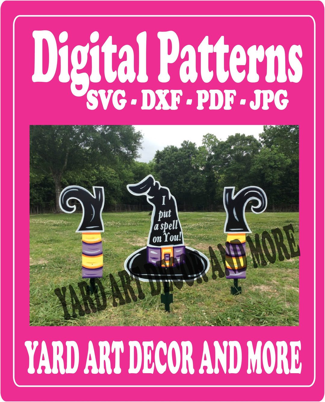 Witches Hat with Witch Legs Yard Art Digital Template