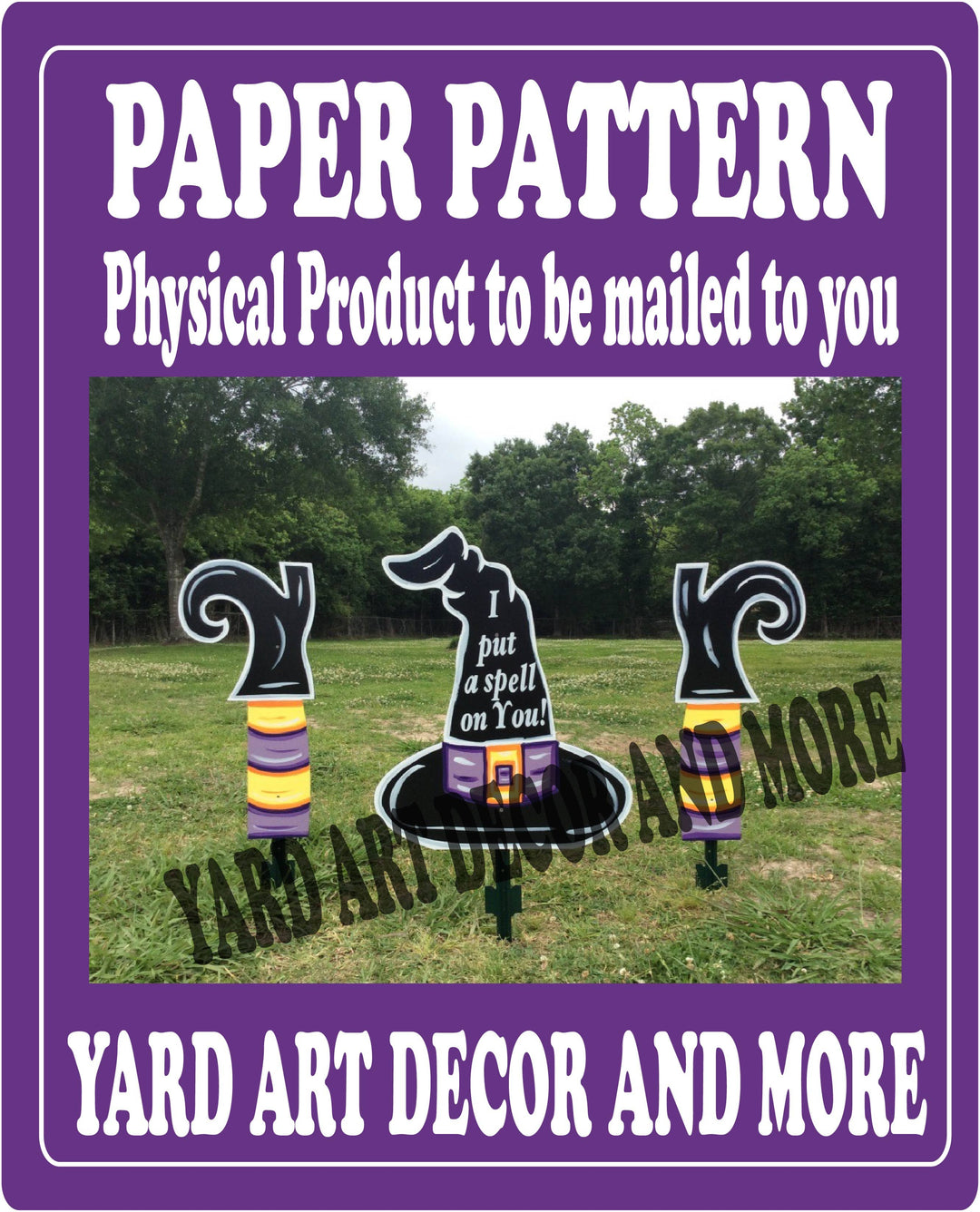 Witches Hat with Witch Legs Yard Art Paper Pattern