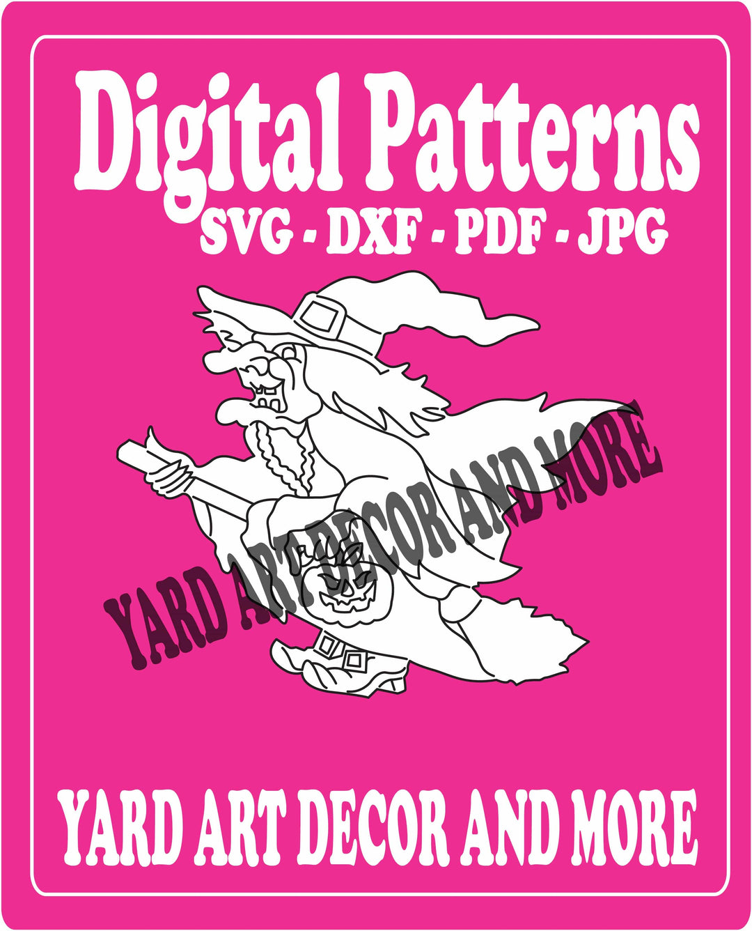 Halloween Flying Witch Yard Art Decor Digital Pattern