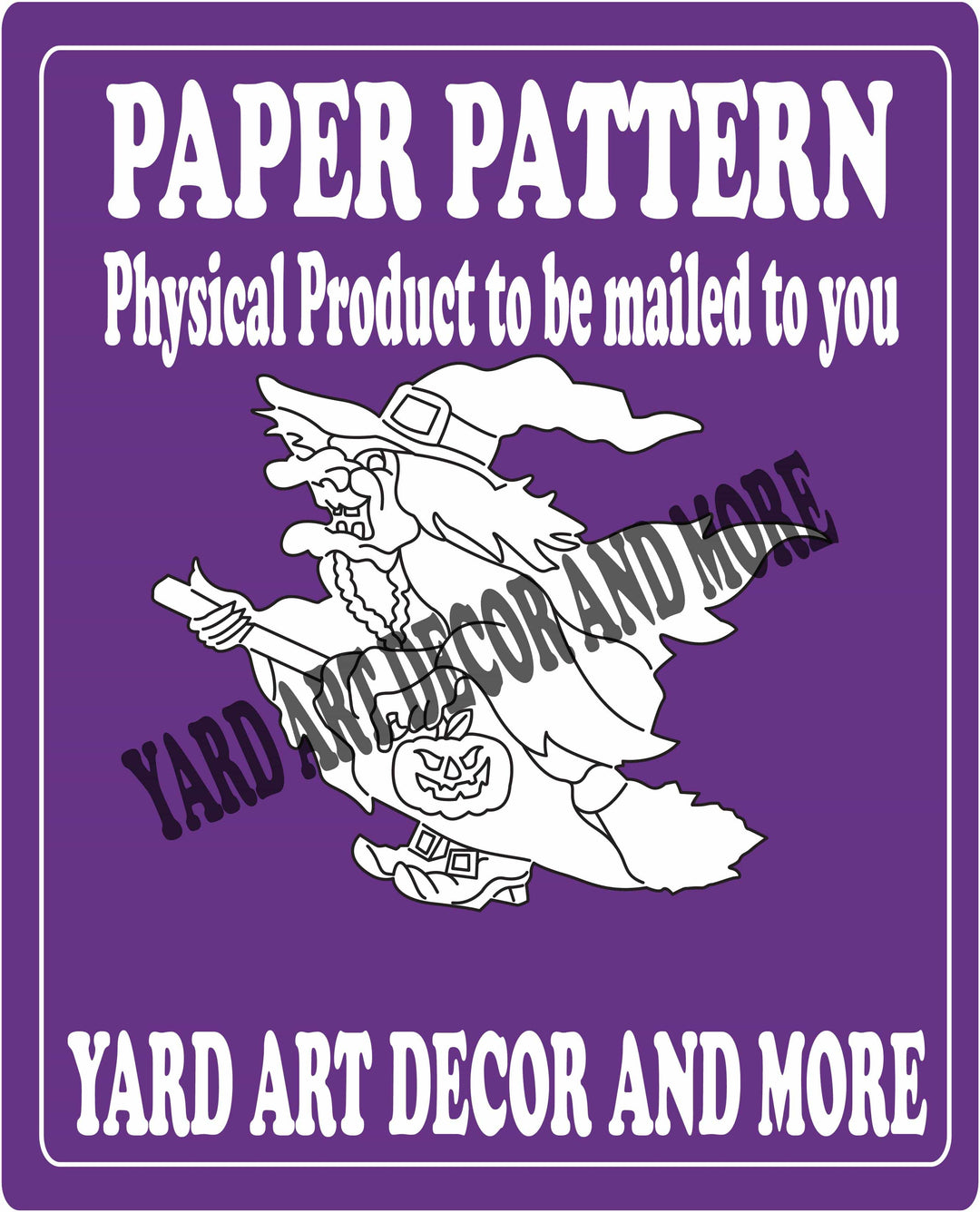 Halloween Flying Witch Yard Art Decor Paper Pattern