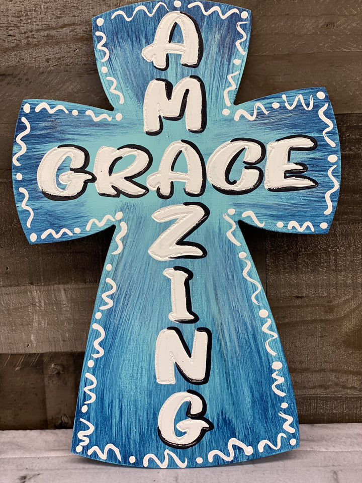 Yard Art Amazing Grace Cross Blank ready to be painted