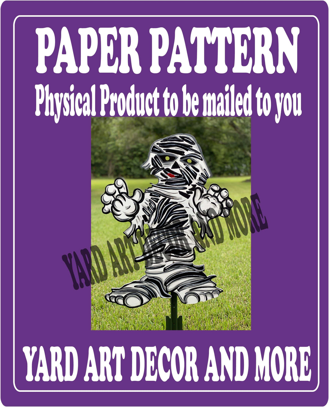 Halloween Yard Art 36" Mummy Paper Pattern