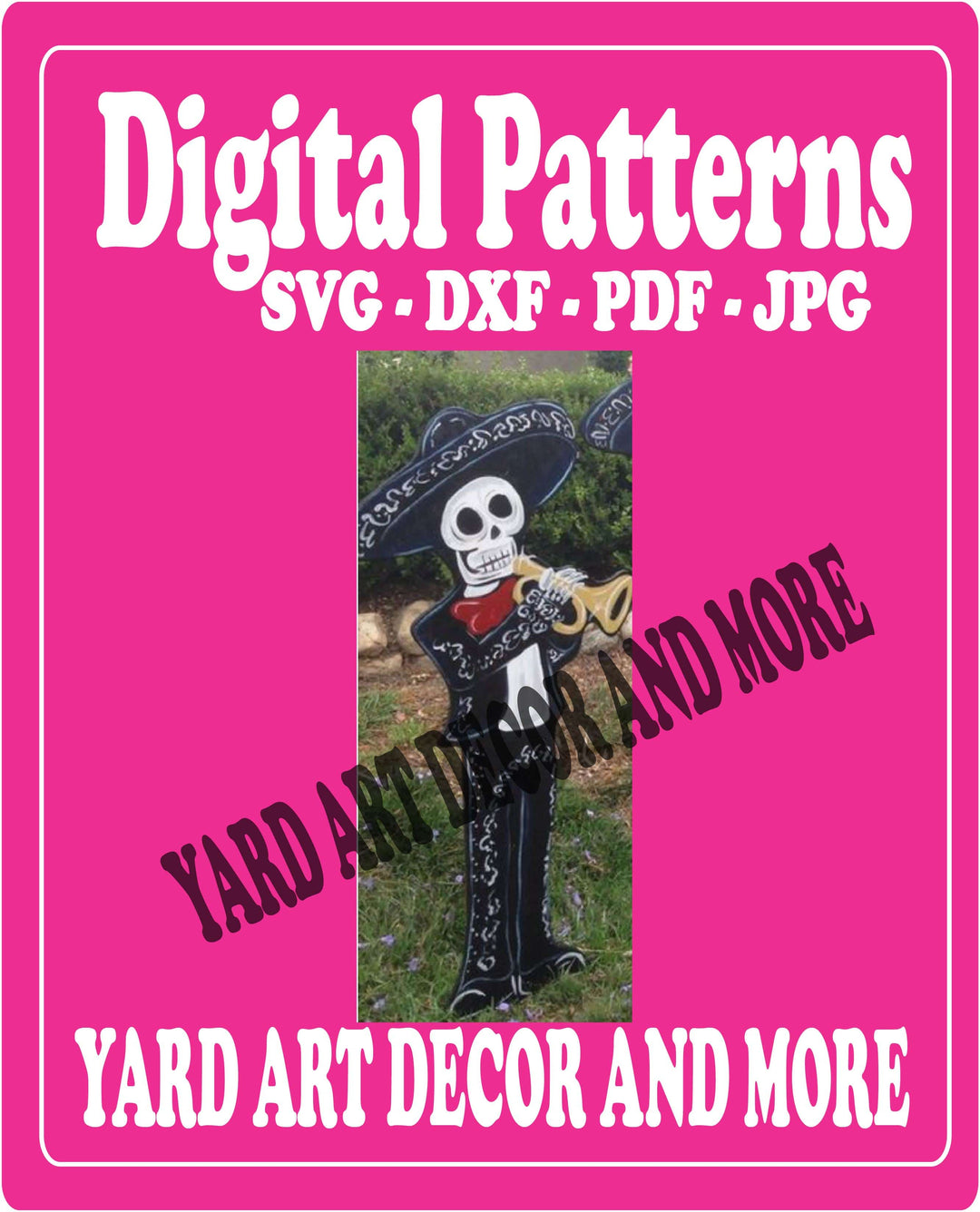 Day of the Dead Mariachi Yard Sign Digital Template