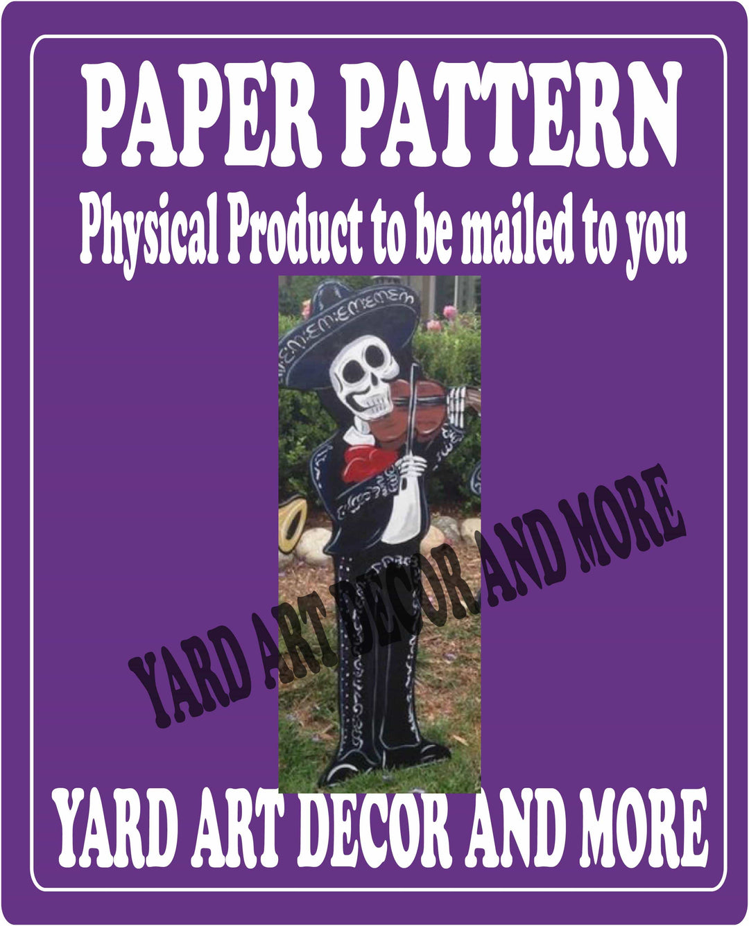 Mariachi Day of the Dead Art Paper Pattern