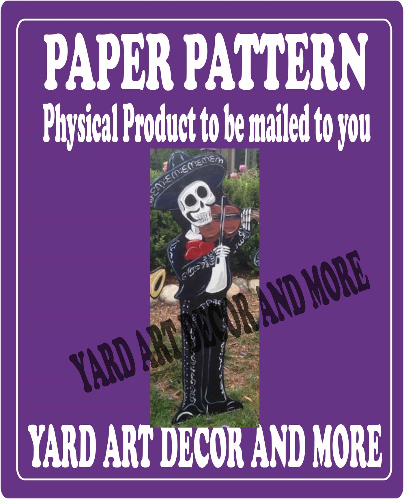 Mariachi Day of the Dead Art Paper Pattern