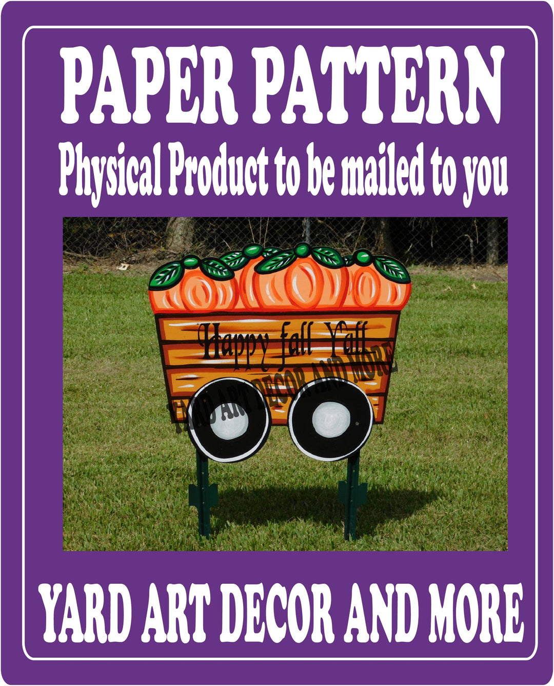 Happy Fall Y'all Card of Pumpkin yard art decor paper patterns