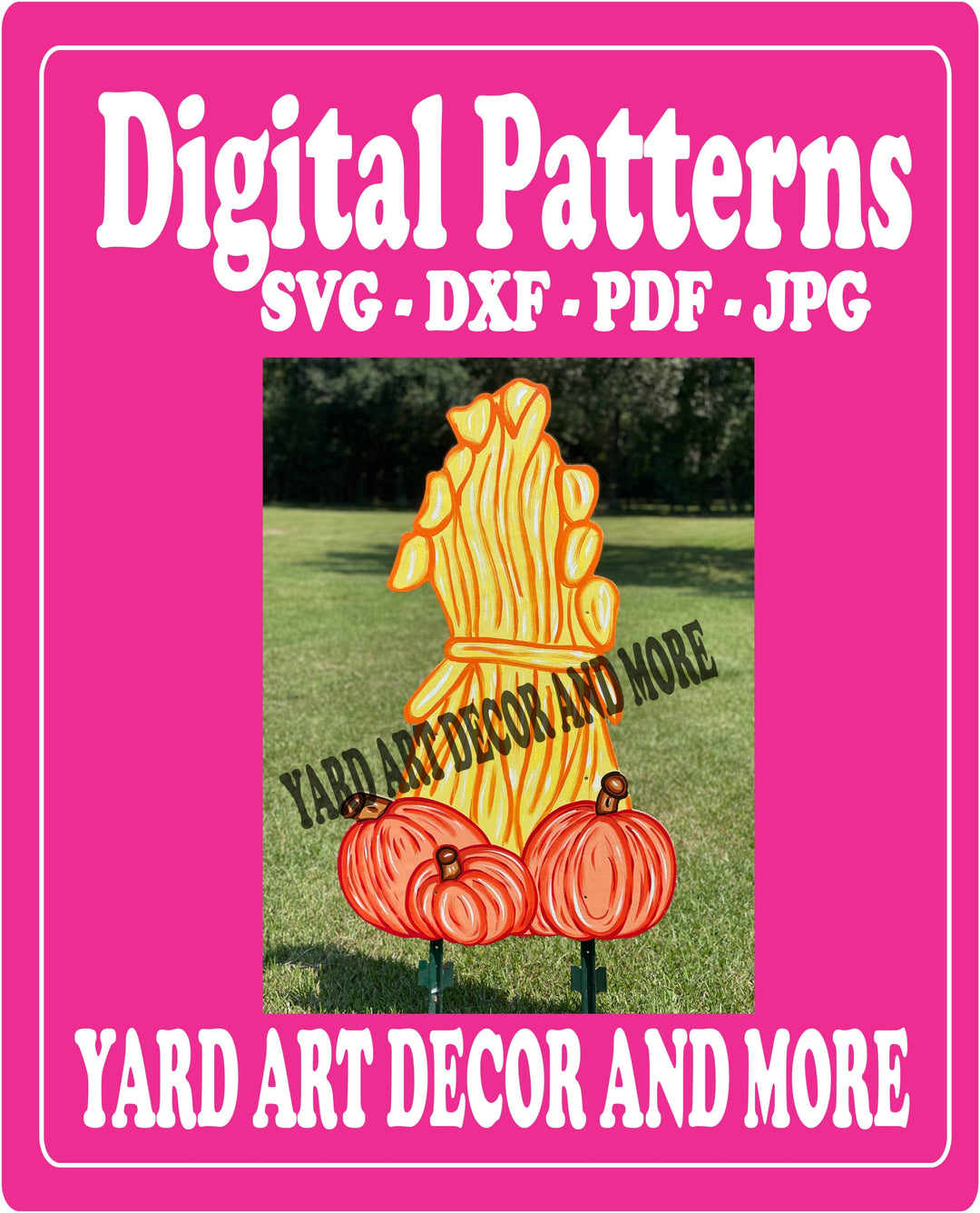 Fall Corn Stalk yard art decor digital template
