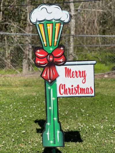 Merry Christmas Lamp Post Yard Decoration