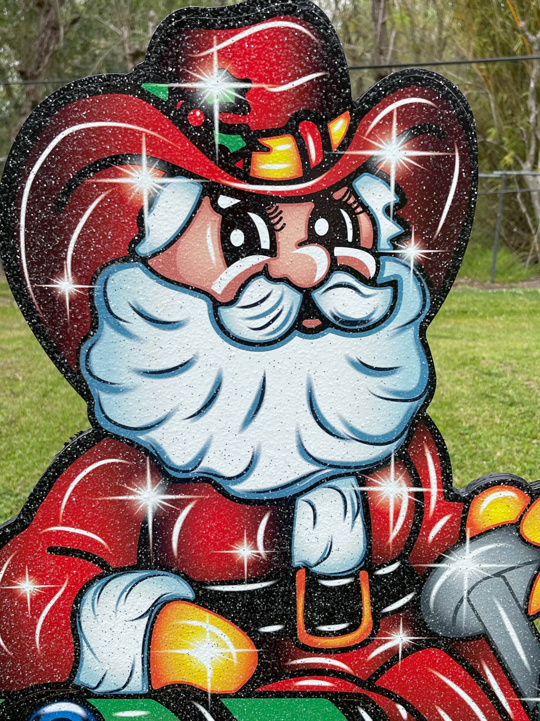 Christmas Cowboy Santa Claus yard Decor