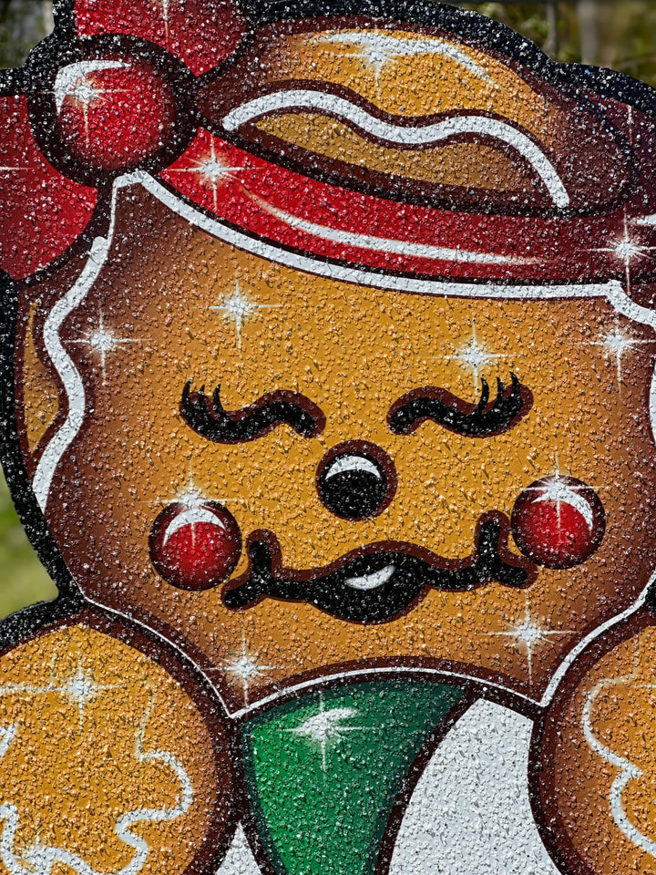 Gingerbread Baby with a Bow Christmas yard art