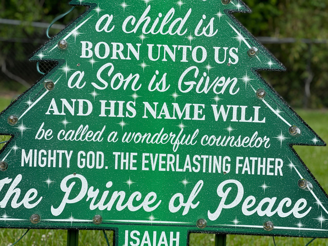 Lighted Prince Of Peace Christmas Tree Yard Decoration