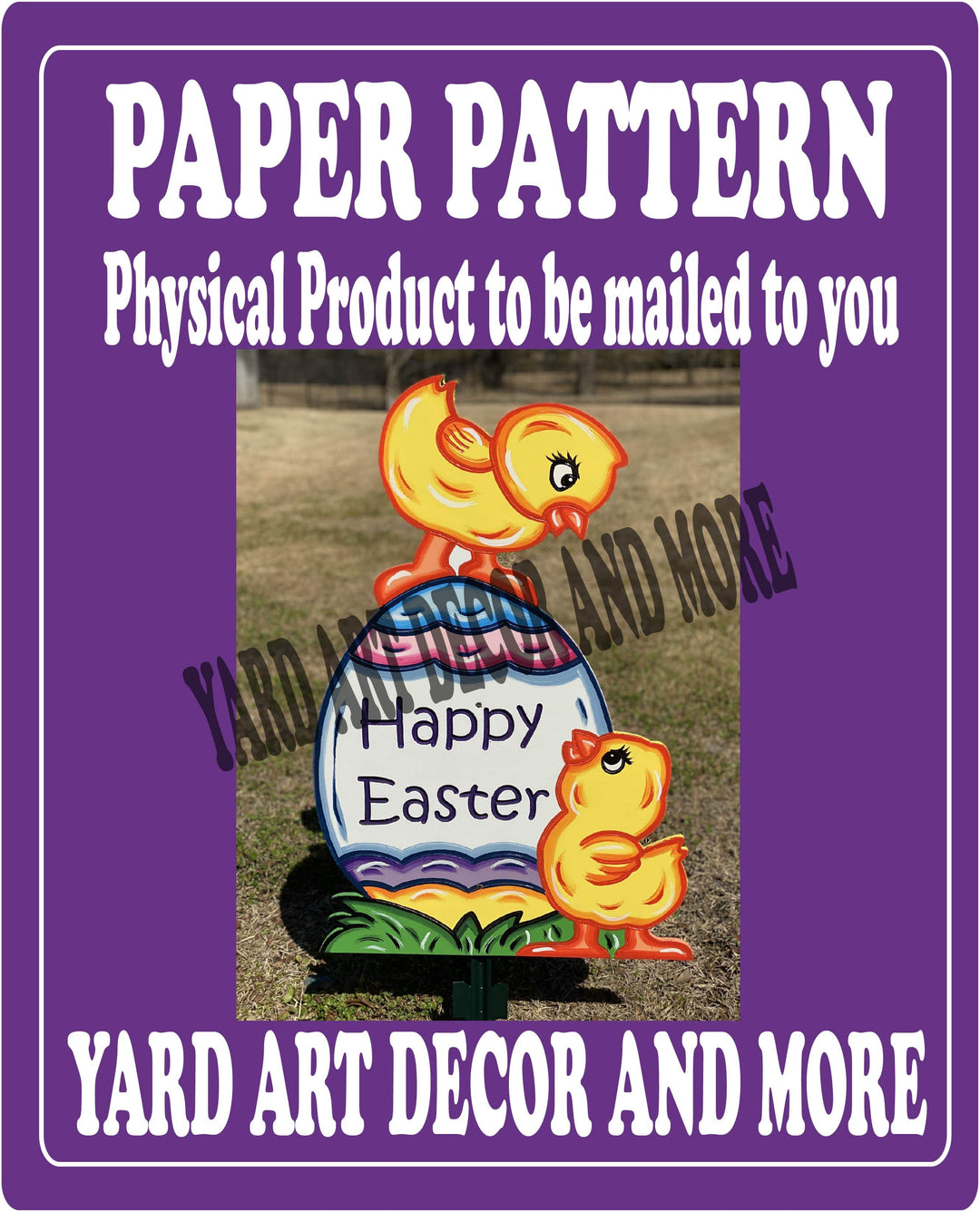 EASTER CHICS ON A EGG YARD ART PAPER PATTERN