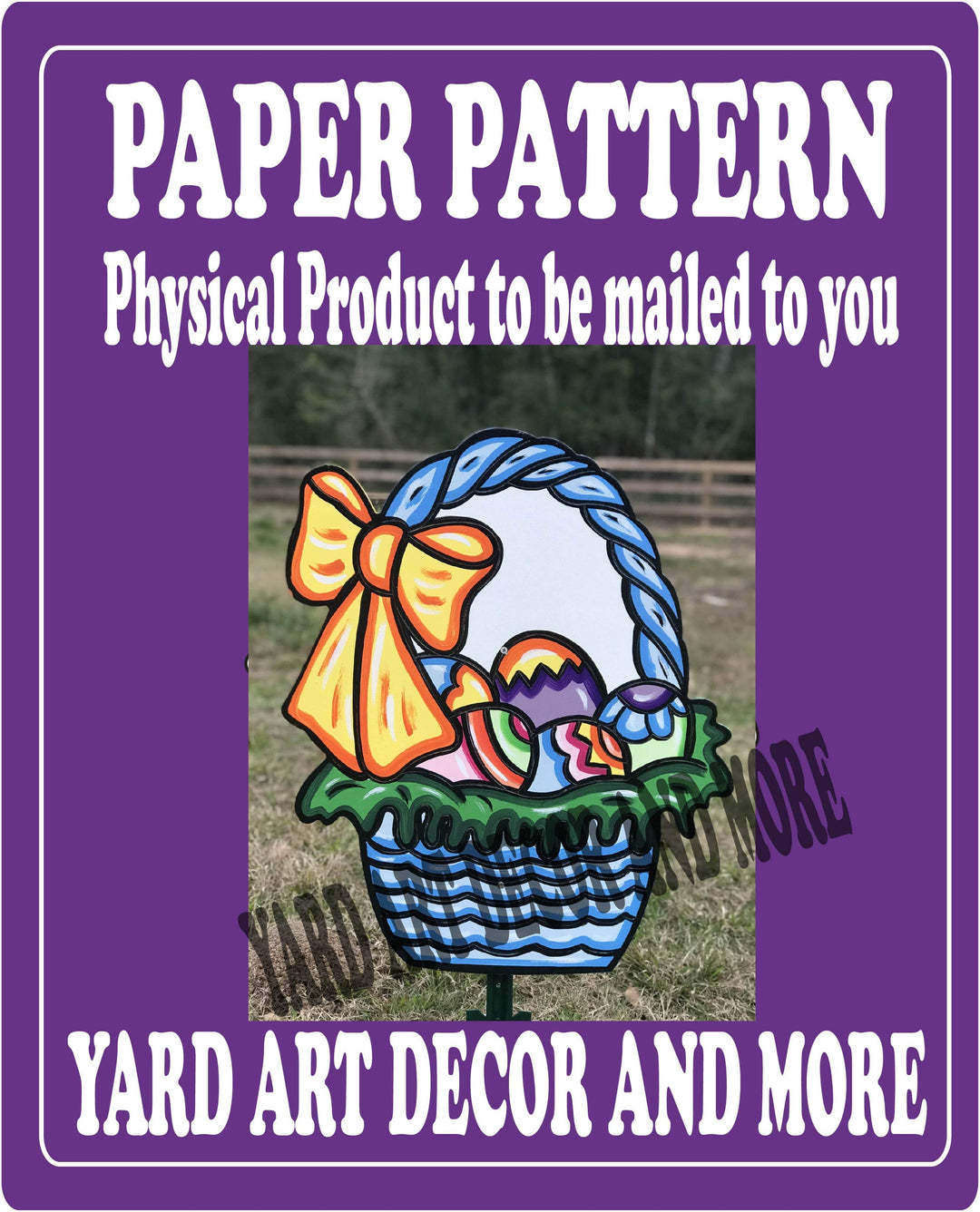 Easter Basket full of egg yard art paper pattern