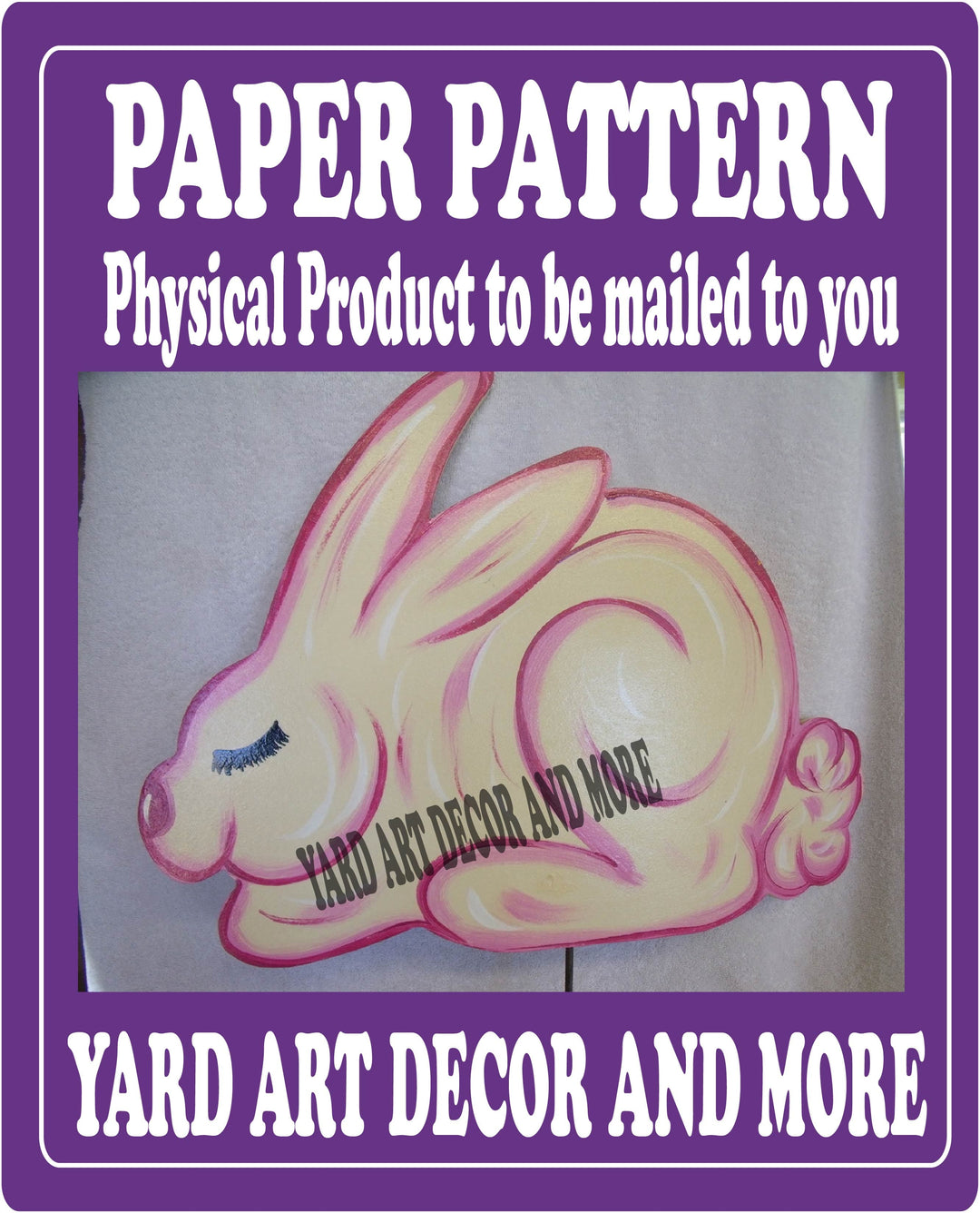 Sitting Easter bunny yard art decoration paper pattern