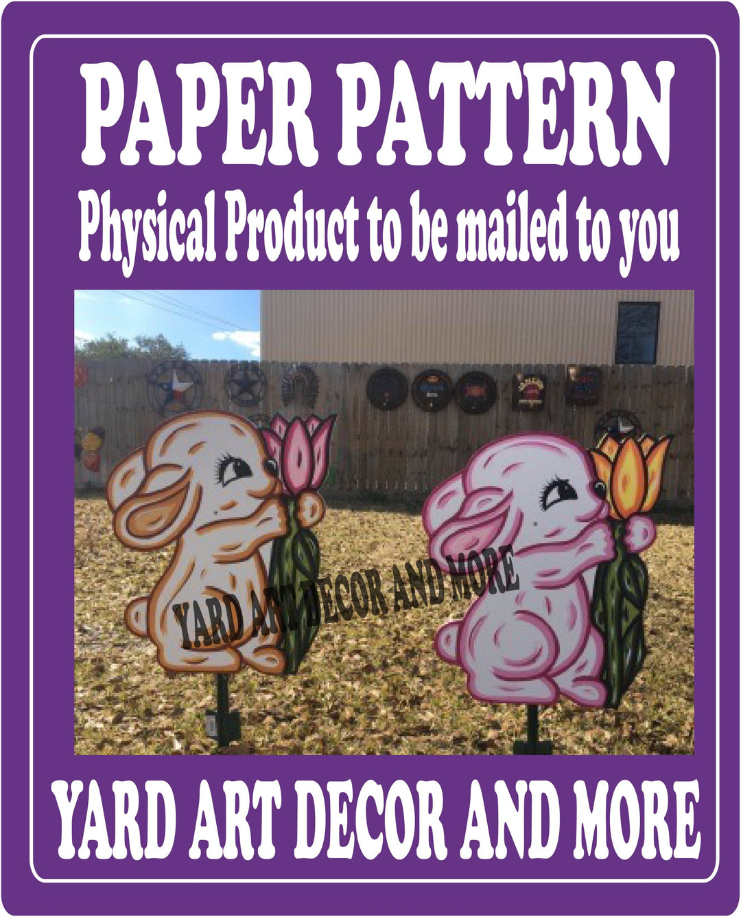 Easter bunny smells flower yard art decor paper pattern