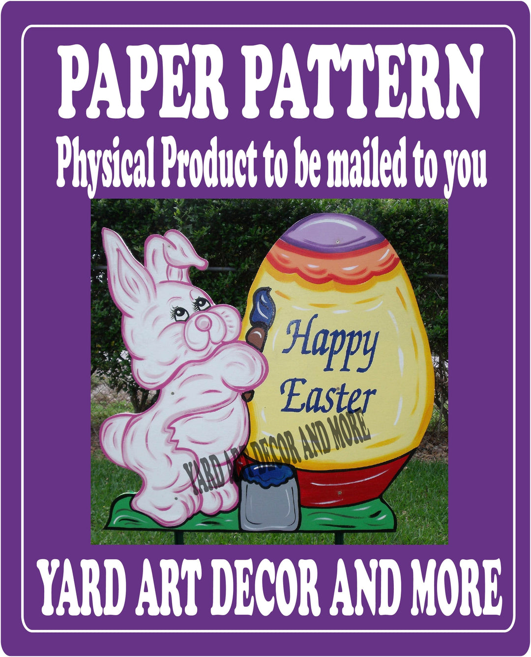 Easter Bunny Paint Happy Easter Egg yard art decor paper pattern