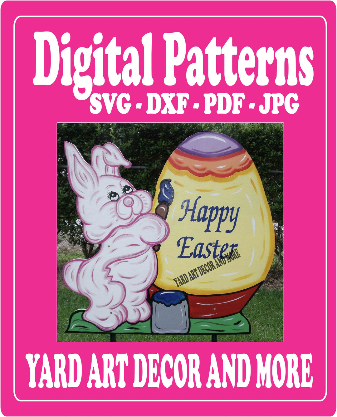 Easter Bunny Paint Happy Easter Egg yard art decor digital template
