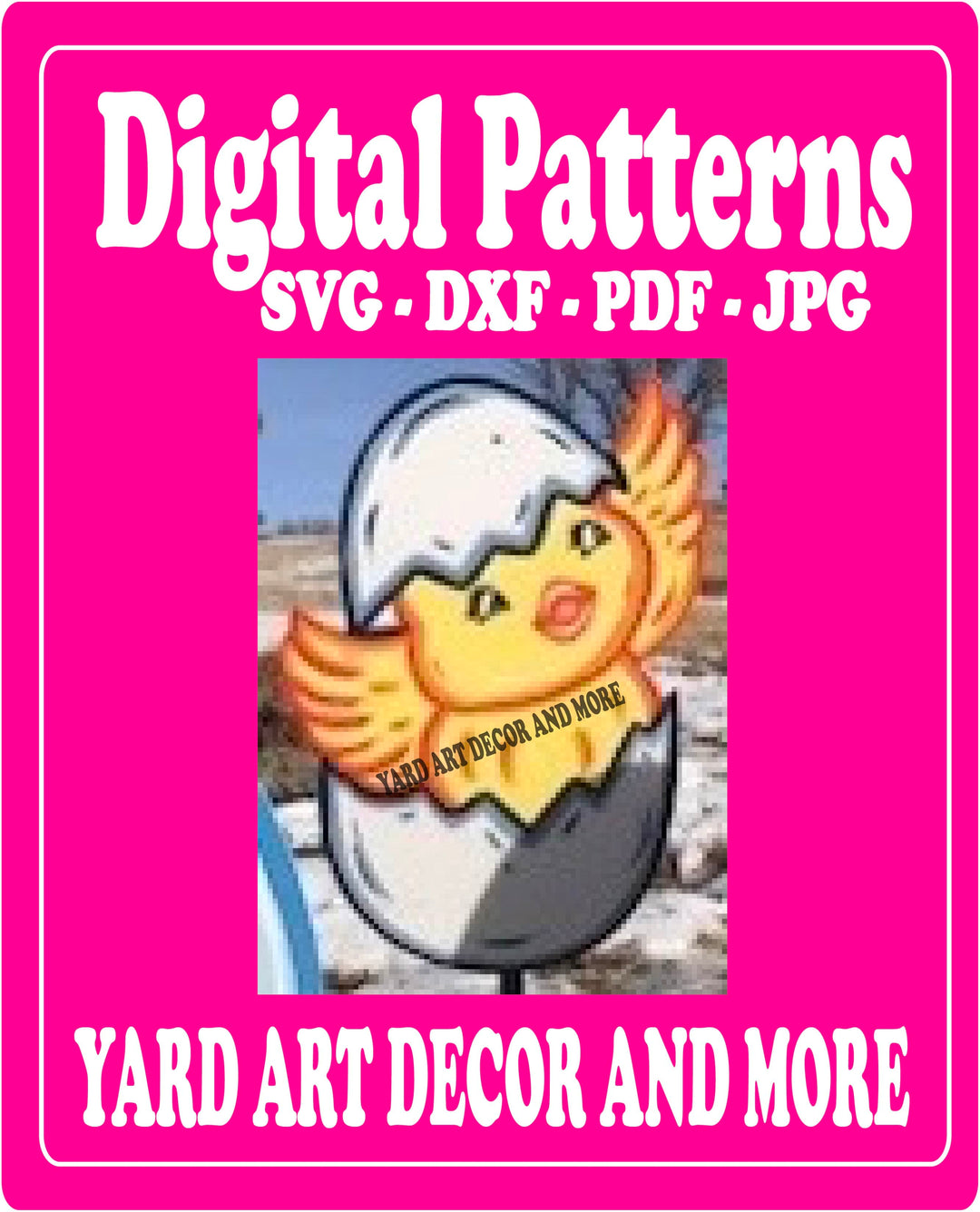 Easter Chick breaks out of egg yard art decor digital template