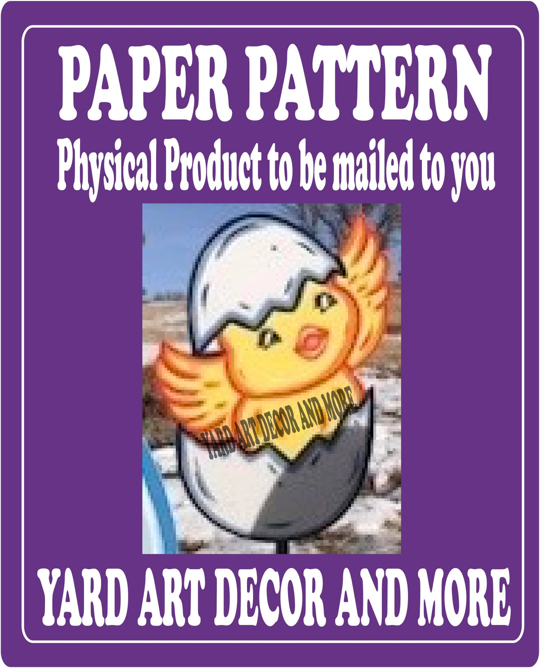 Easter Chick breaks out of egg yard art decor paper pattern