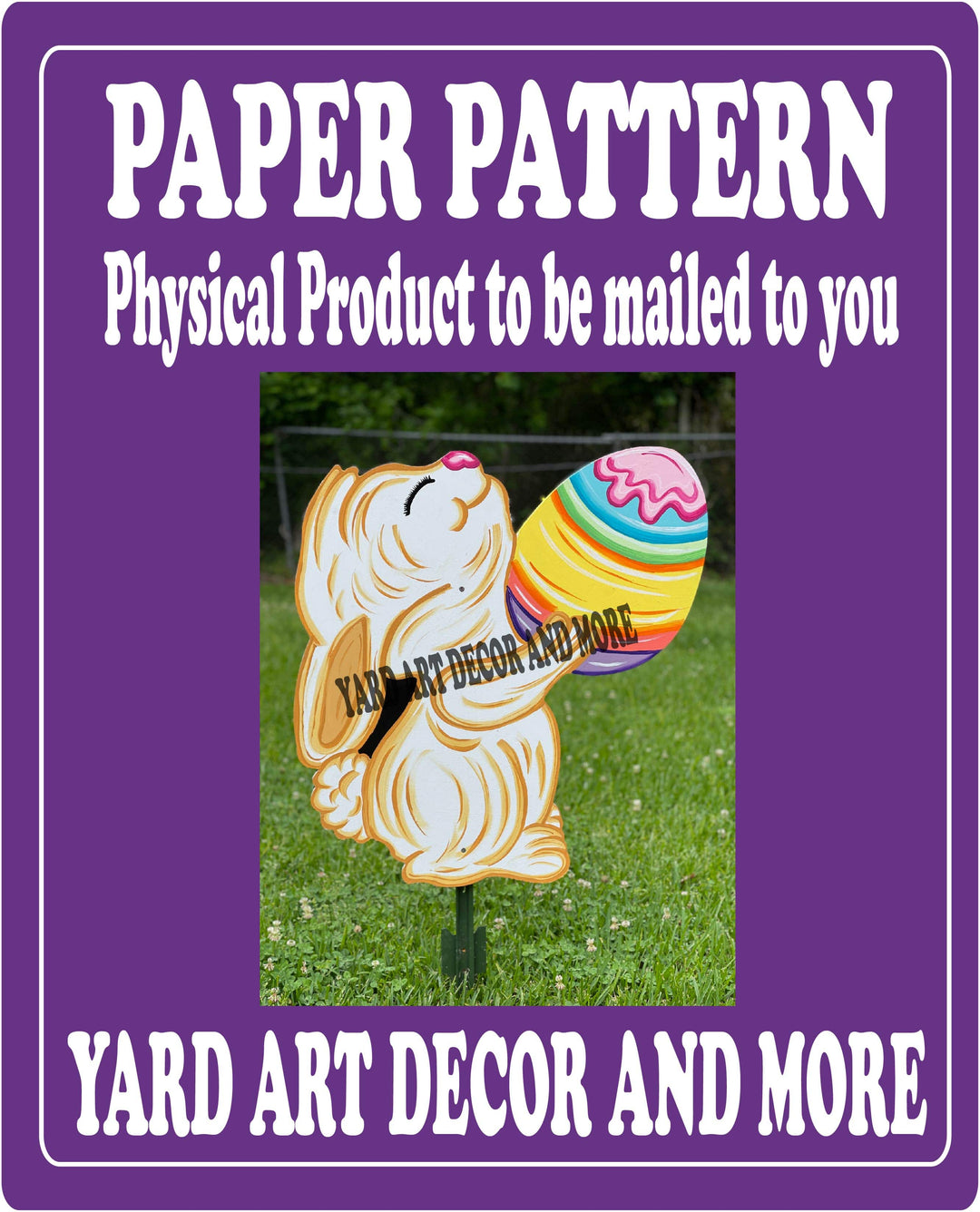 Sweet Smiling Easter Bunny Yard Art Decor Paper Pattern