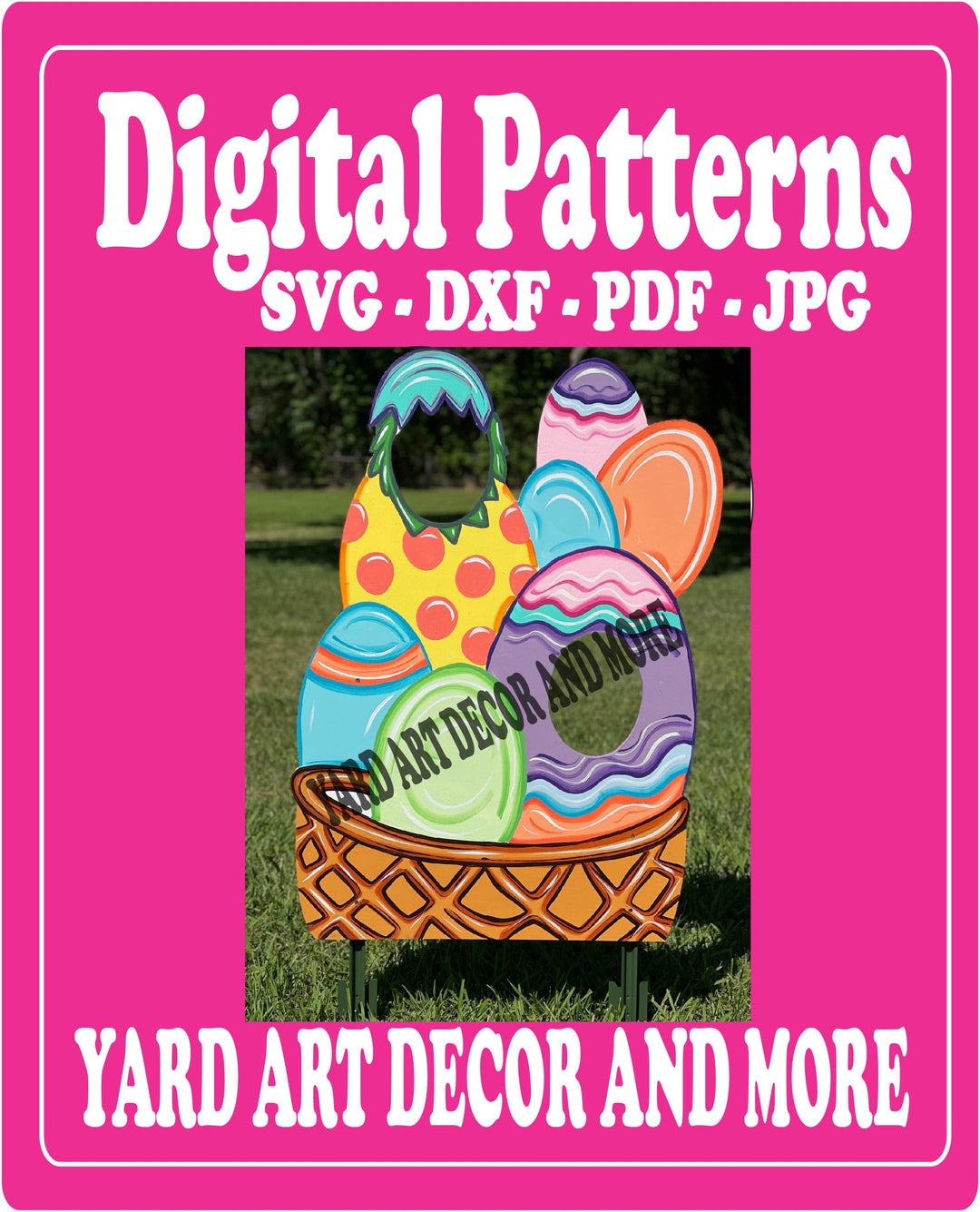 Easter Photo Prop Yard Decoration digital template