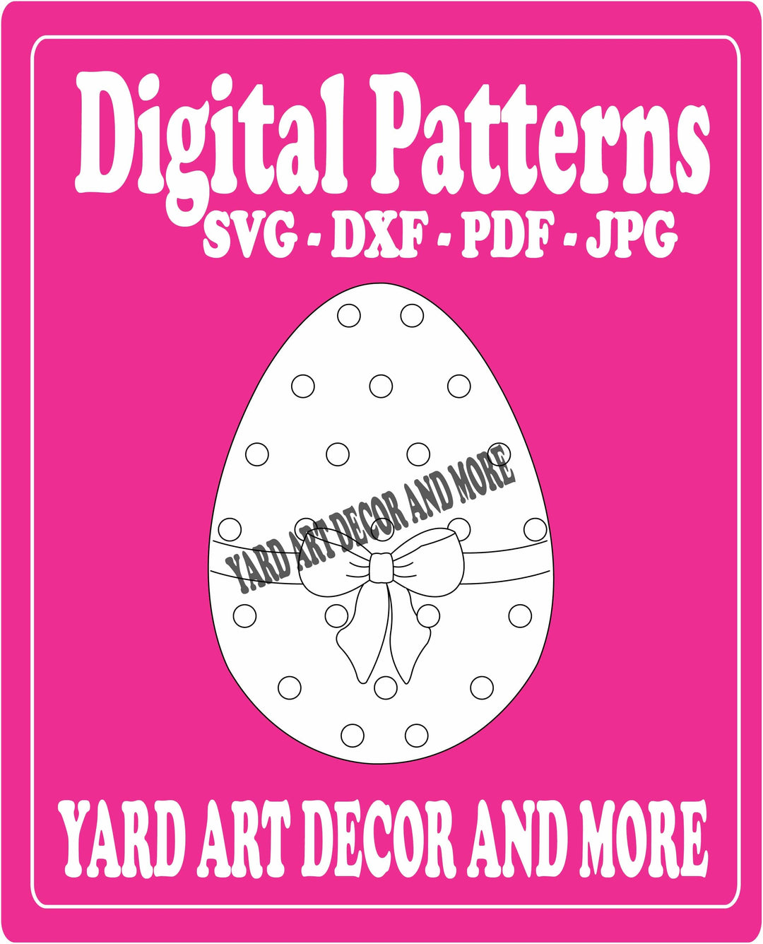 Easter egg with circles and bow yard art decor digital template