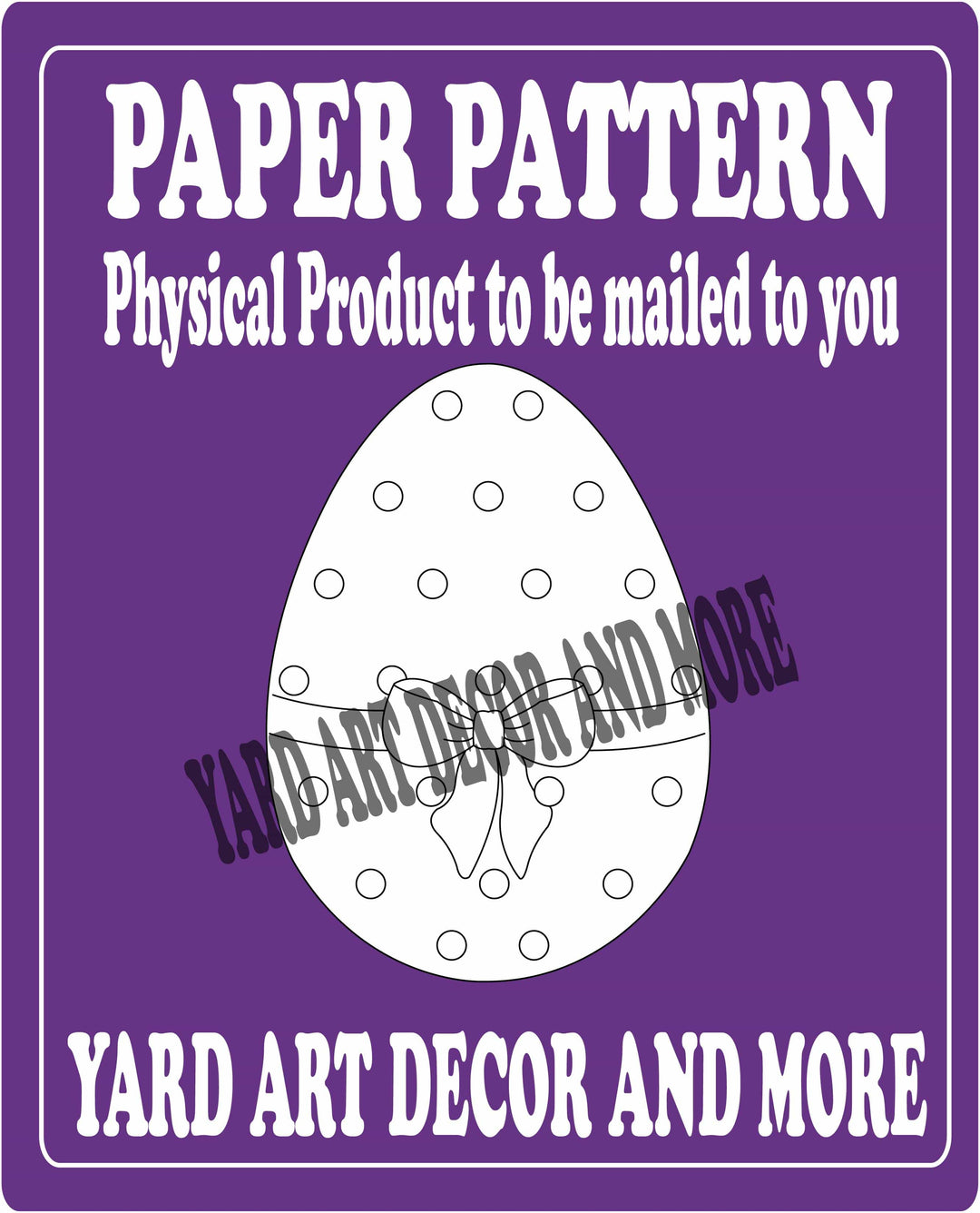 Easter egg with polka dots and bow yard art digital template