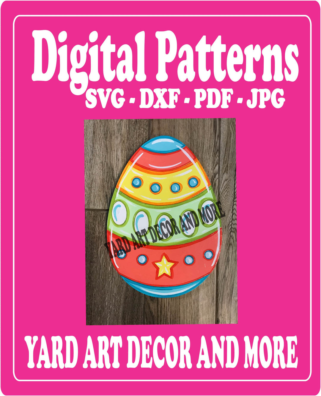 Easter Egg with ovals and star design yard art decor digital template