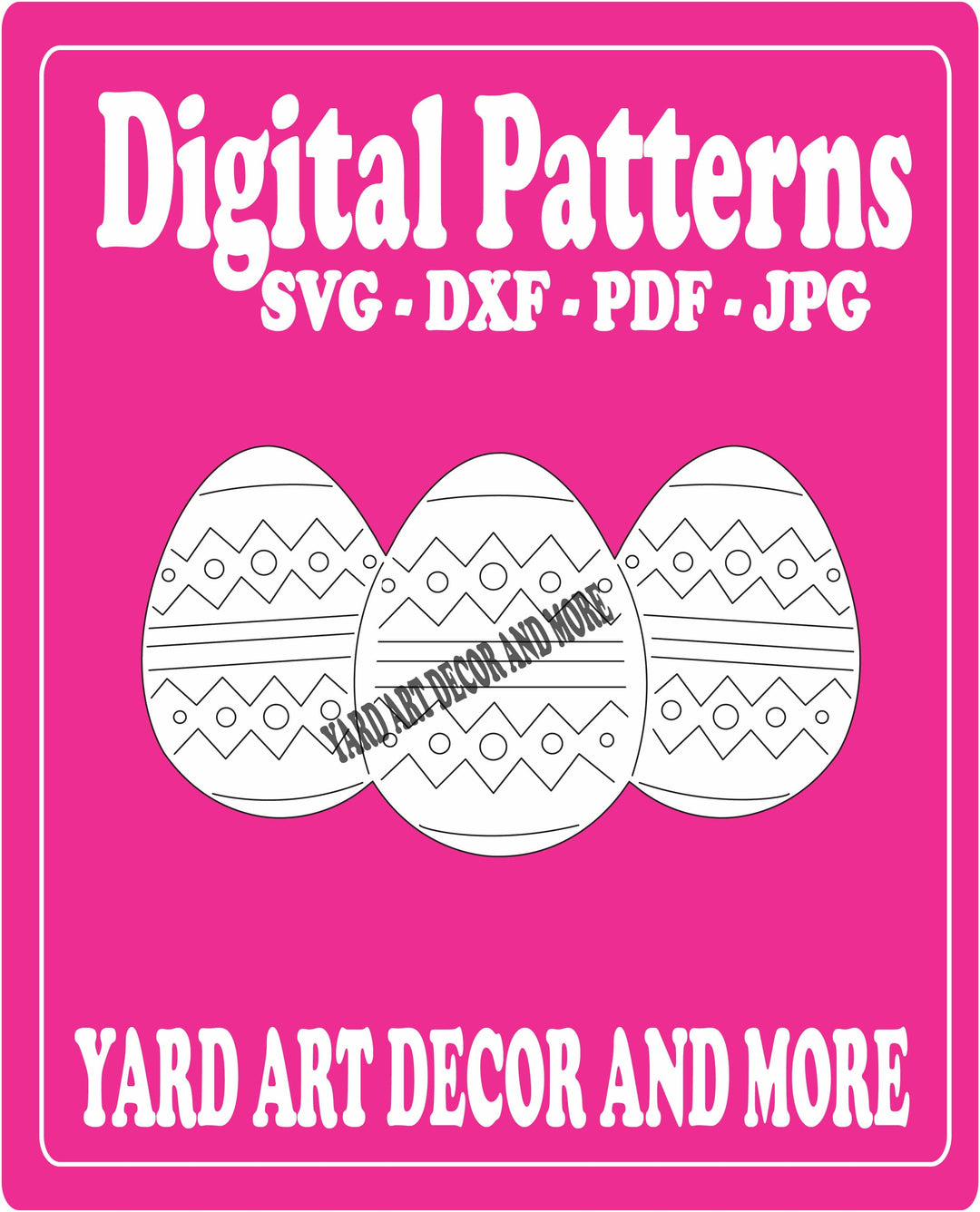 Triple Set of Easter Eggs yard art decor digital template
