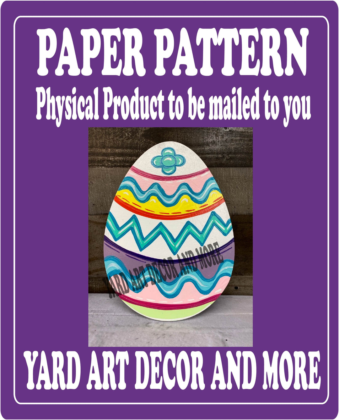 Easter Egg with wavy lines yard art decor paper pattern