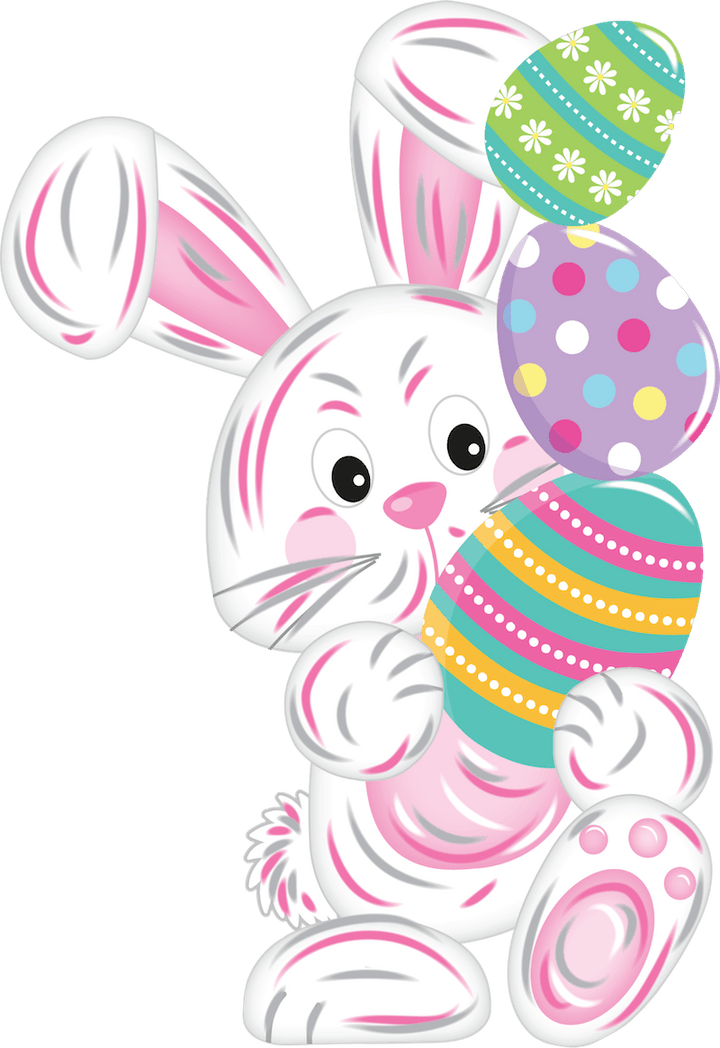 Happy Easter Bunny with Stacked Eggs Outdoor Decoration