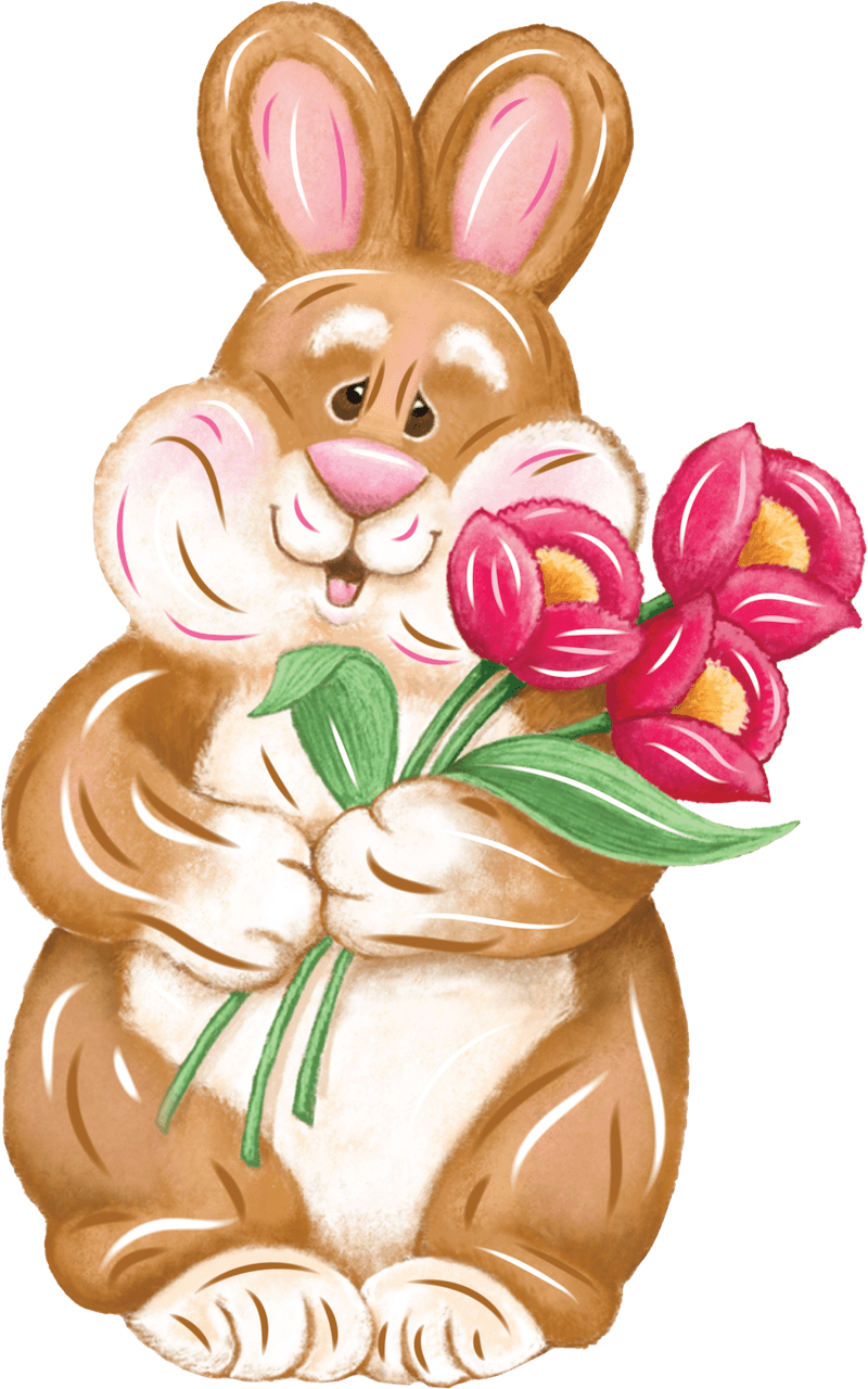 Easter Bunny holds Flowers Outdoor Decoration