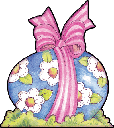 Easter Egg with Pink Bow Outdoor Decoration
