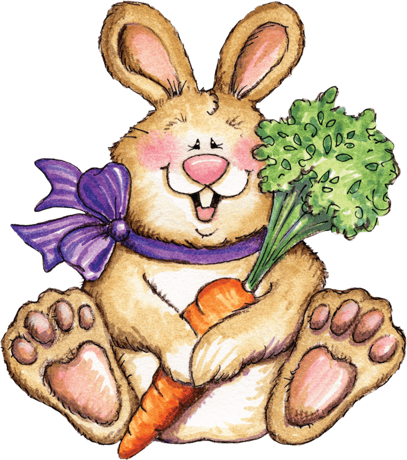 Happy Easter Sitting Bunny with Carrot Outdoor Decoration