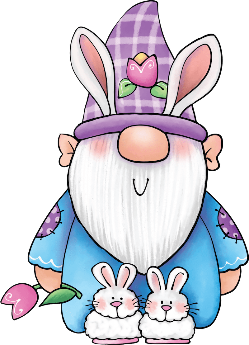 Gnome and Bunny Easter Yard Art Sign