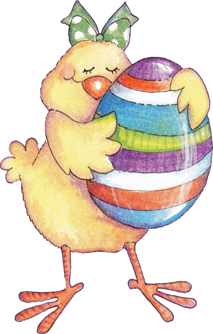 Easter Chick Hugs An Easter Egg Sign Outdoor Decoration