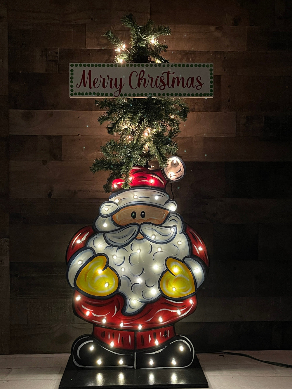 Lighted Christmas Santa Porch Greeter Digital Template