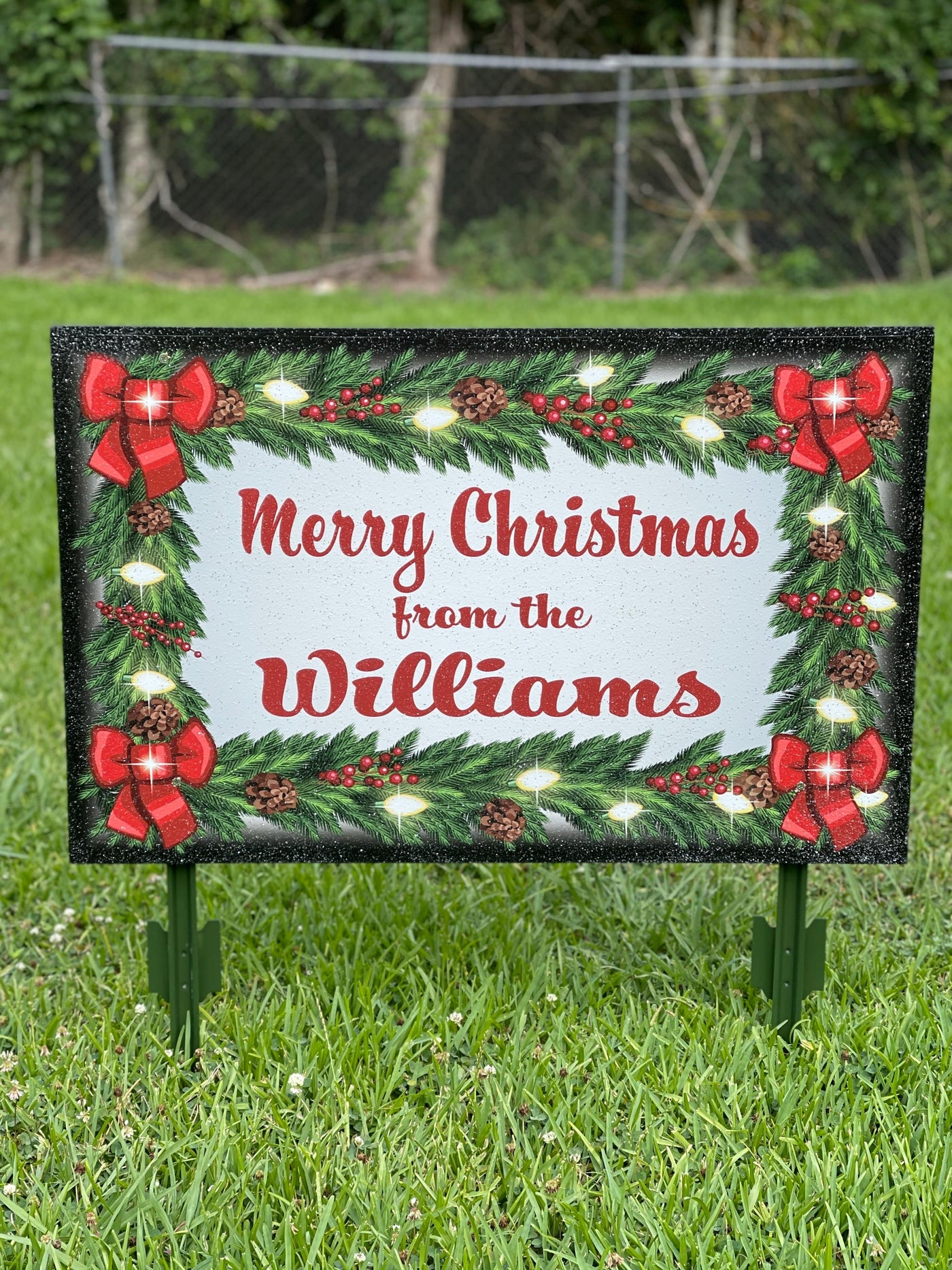 Personalized Merry Christmas Outdoor Sign
