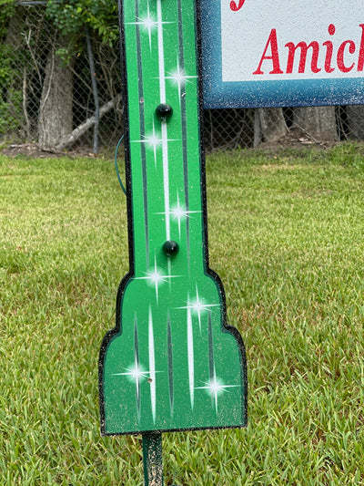 Personalized Lighted Christmas Lamp Post Sign