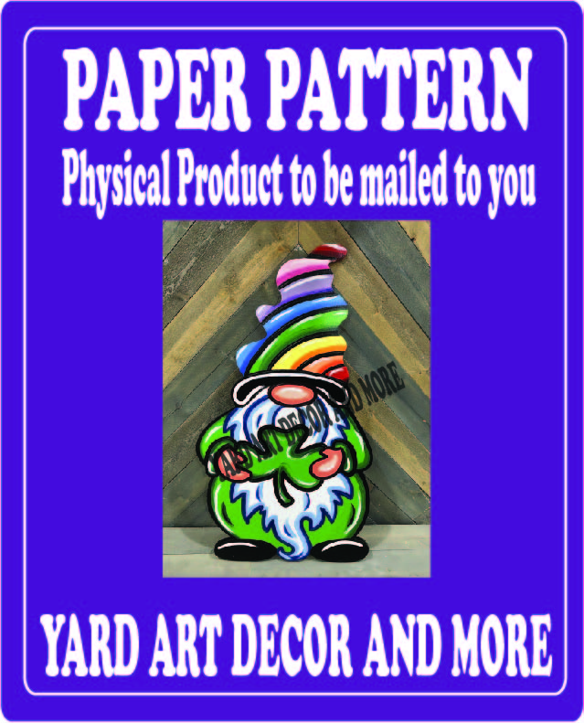 St. Patrick's Day Shamrock Gnome Yard Art Paper Pattern
