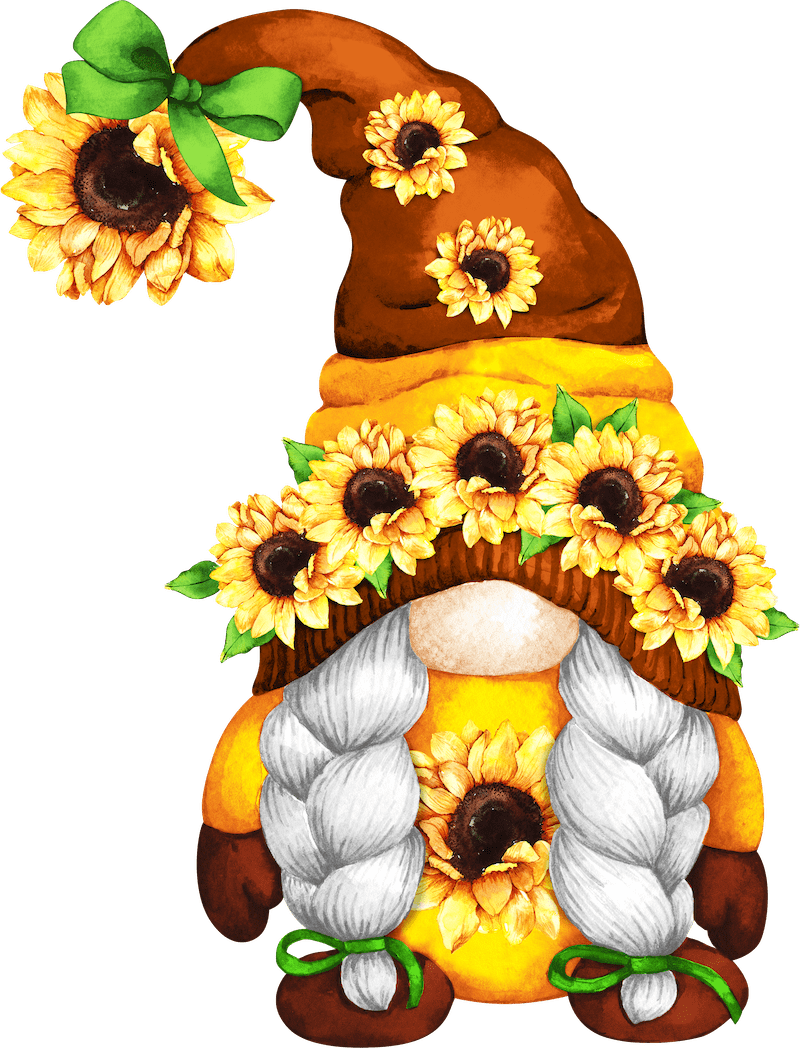 Three Sunflower Gnomes Yard Art Decoration-Sold Separately