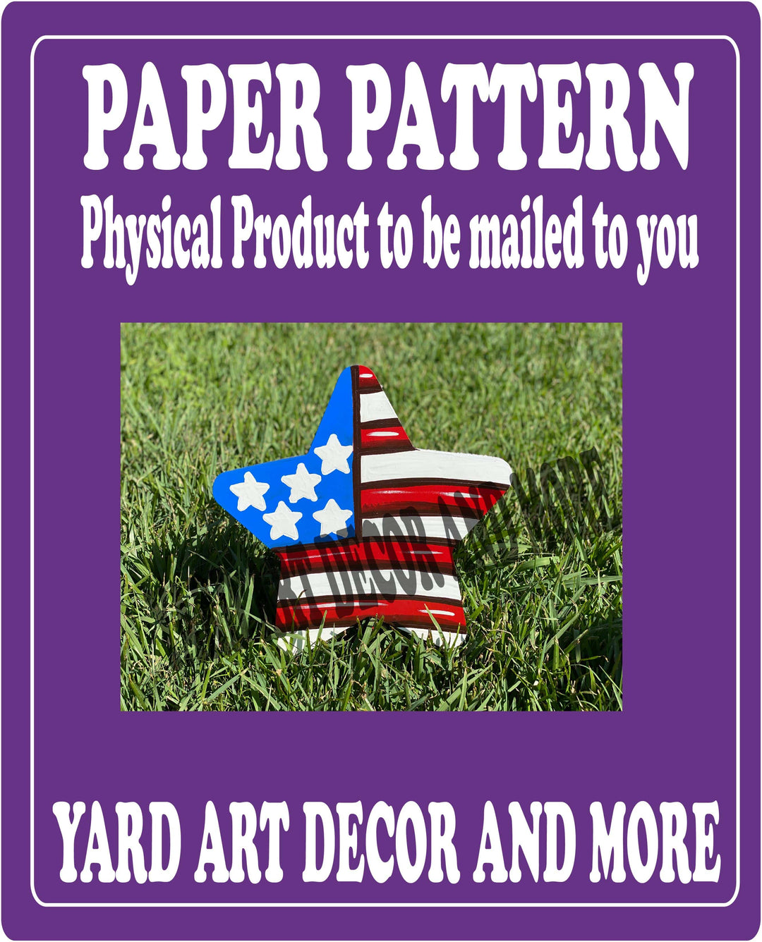 Patriotic Star with strips yard sign