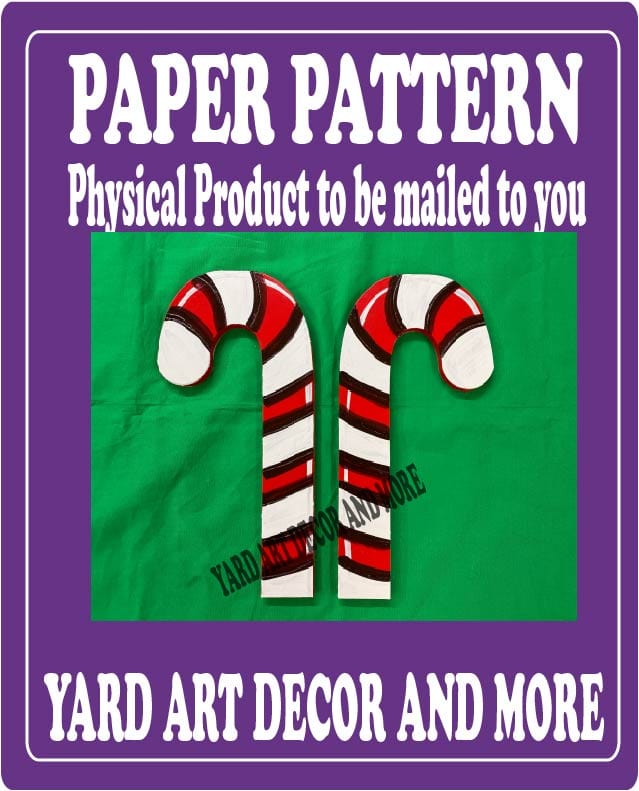 Christmas Traditional Small Candy Cane Yard Art Paper Pattern