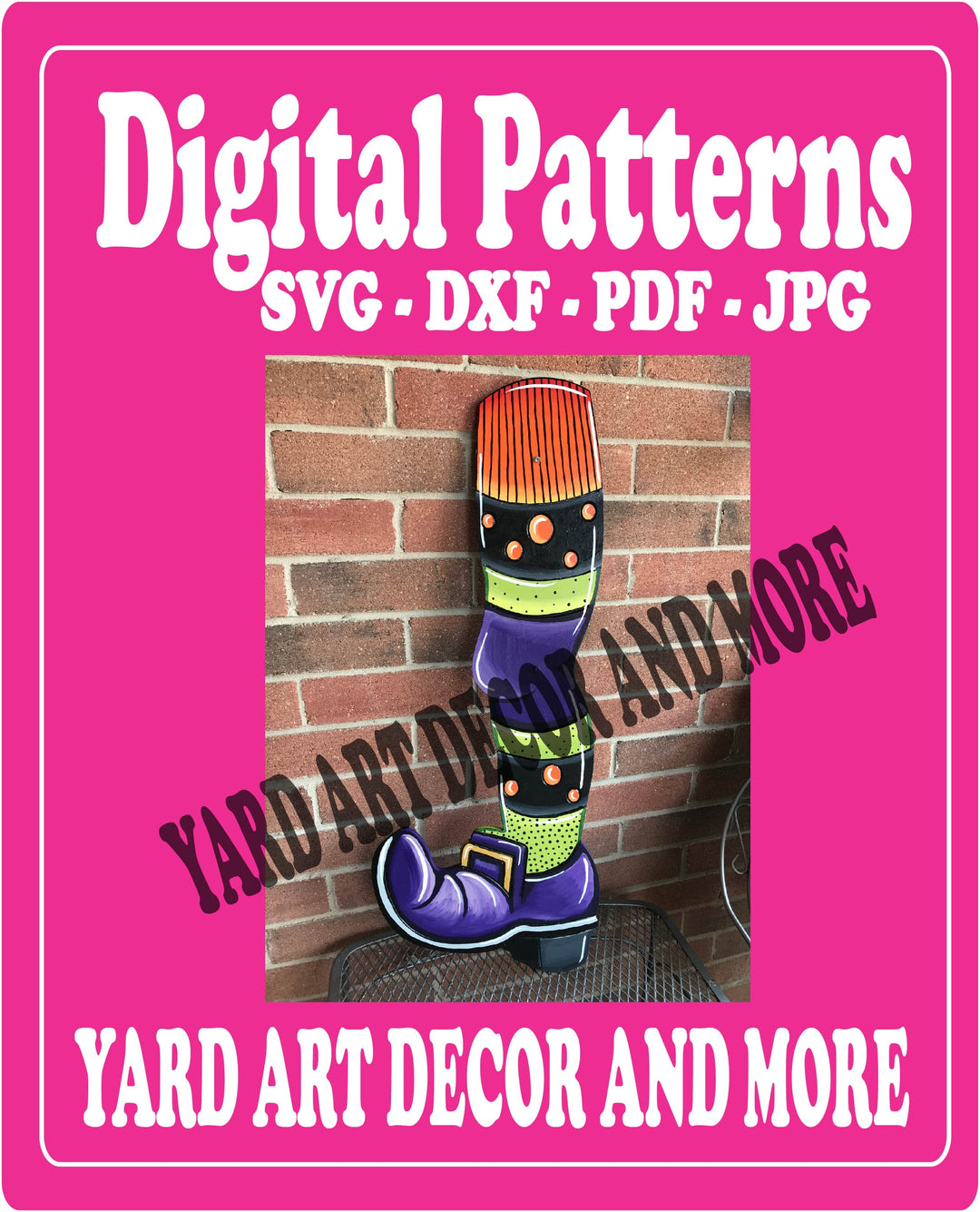 Halloween Witch Leg Yard Art Decoration Digital Template