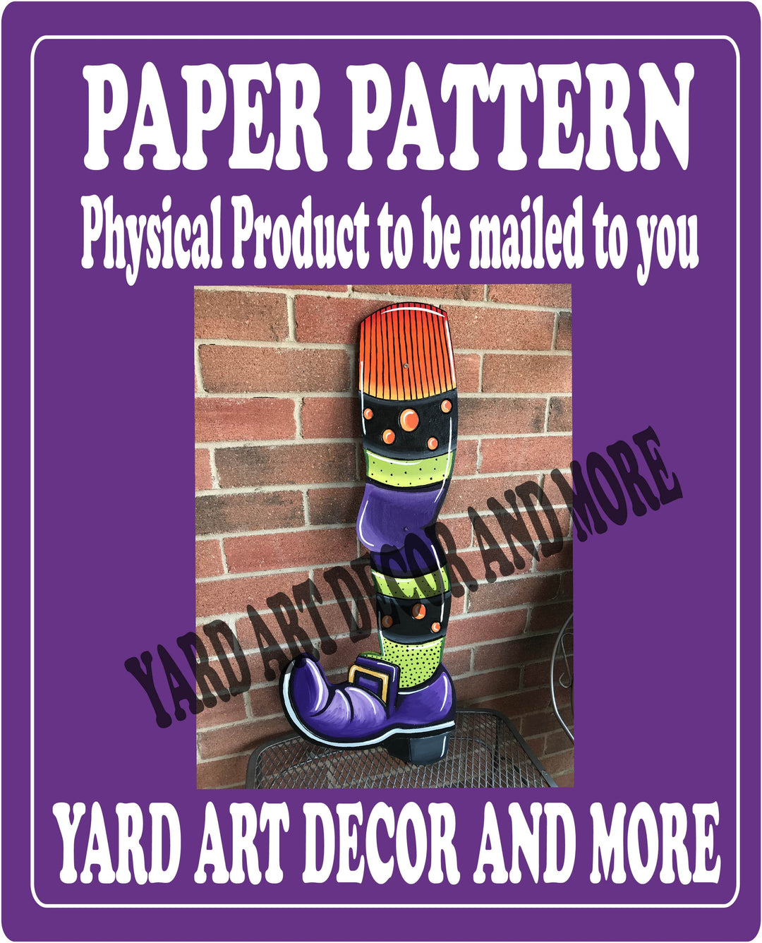 Halloween Witch Leg Yard Art Decoration Paper Pattern
