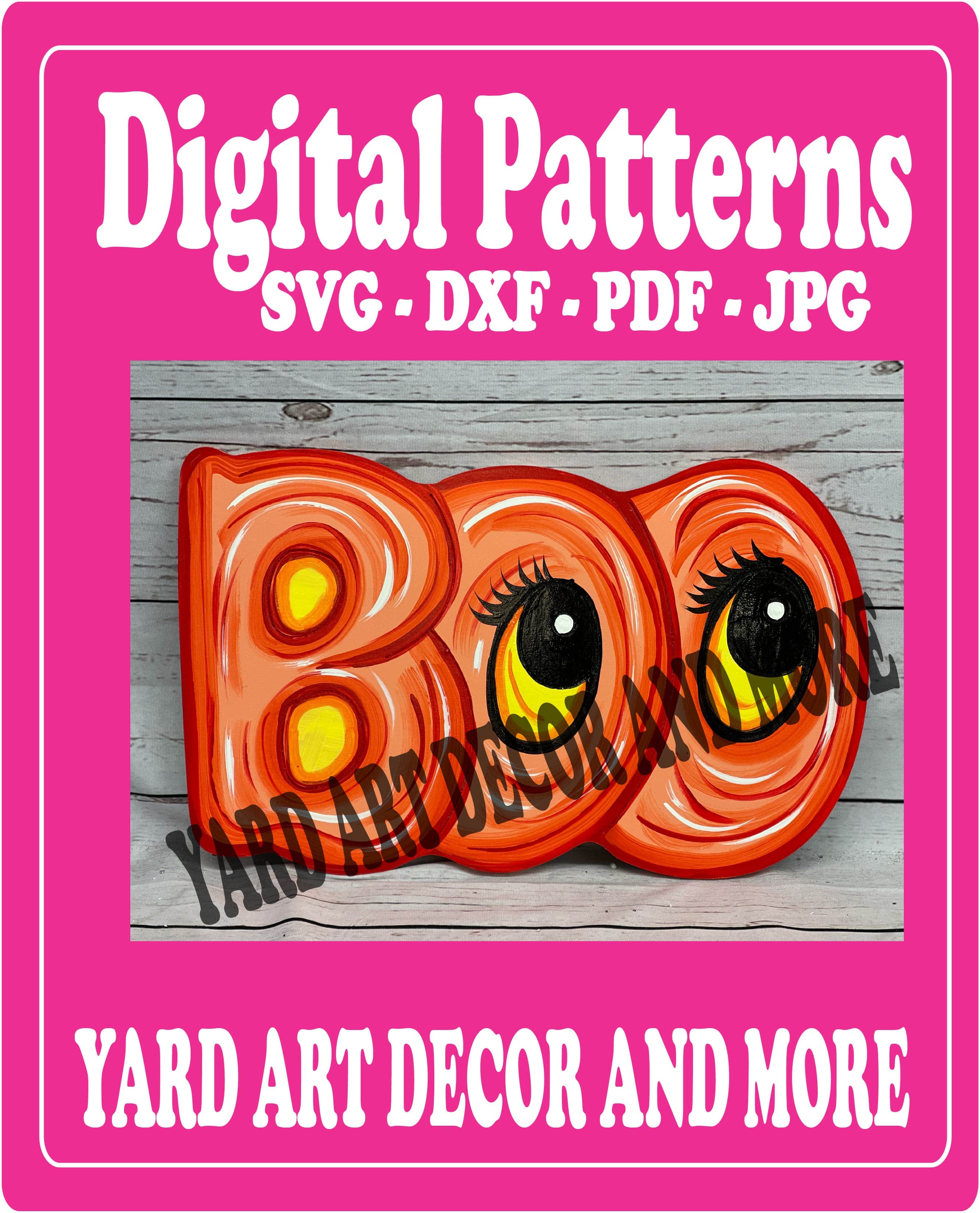 Digital File for Ghost behind BOO Letters – Yard Art Decor and More