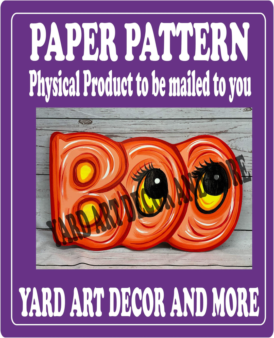 BOO Letters Halloween Sign Paper Pattern