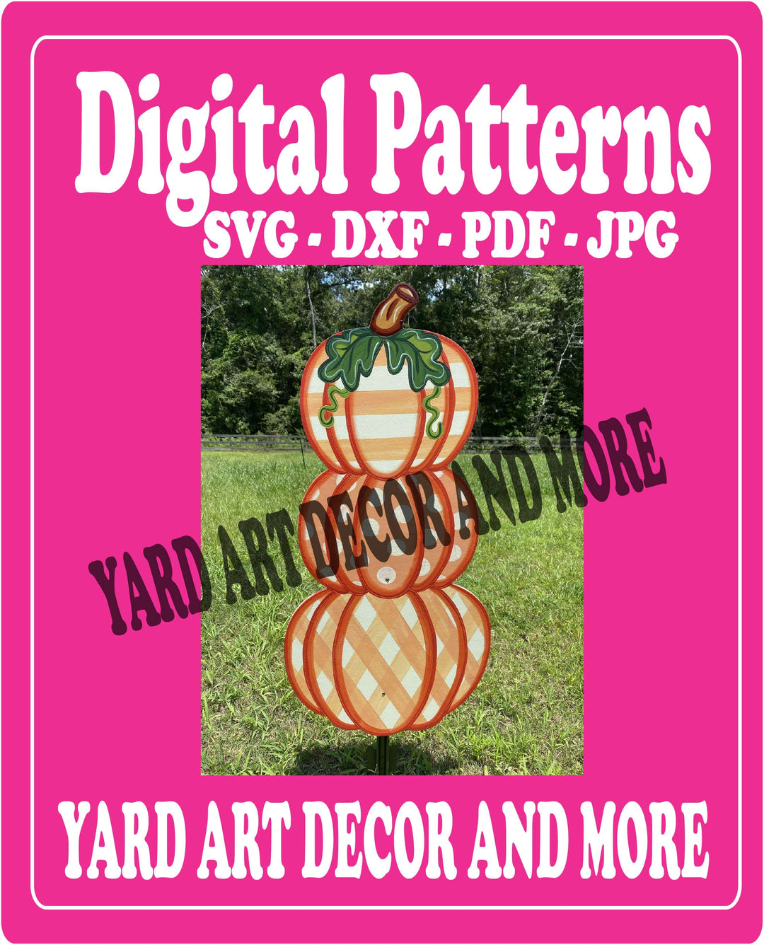 Fall Triple Stacked Pumpkins Yard Decor Digital Template